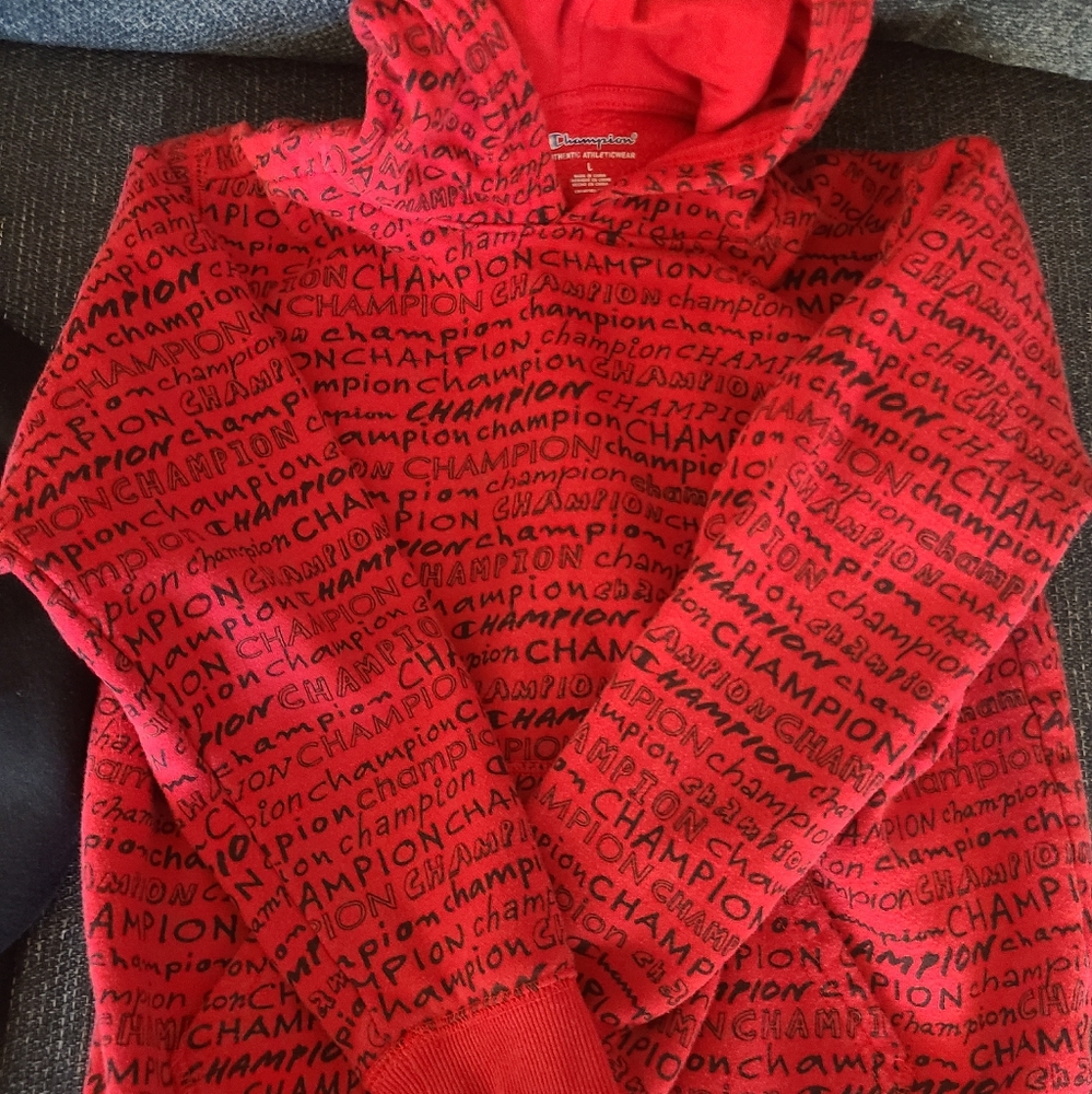 Champion boys large red hoodie